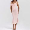 2024 lace pink backless sleeveless elegant long party dresses chic evening dress