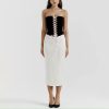 Women’s dresses off shoulder Strapless backless hollow out midi elegant woman dress